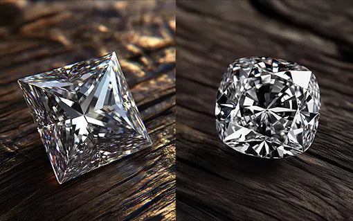 Princess cut diamond vs Cushion cut diamond Davidson Jewels
