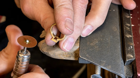 Ian Davidson crafting a custom engagement ring in Calgary studio