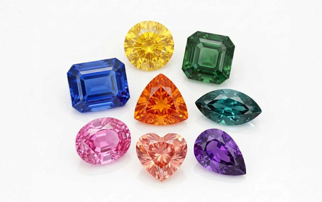 multi colored sapphires in different shapes