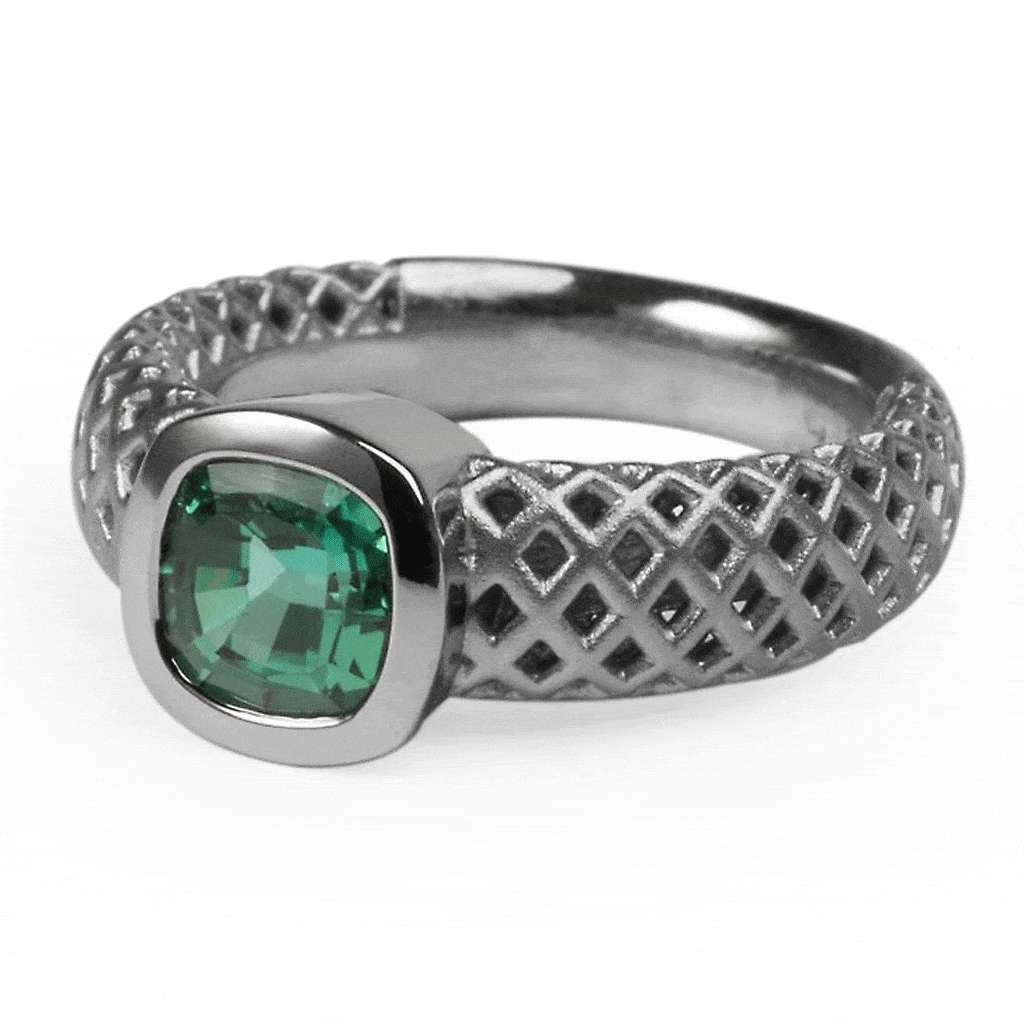 Carroll - Cushion Cut Tourmaline Ring - Davidson JewelsUnique Colored Gemstones6White Gold18 Karat