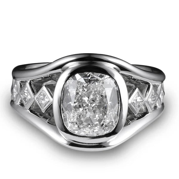 Heirloom cushion cut diamond restyle in rose gold, redesigned by Master Goldsmith Ian Davidson Calgary