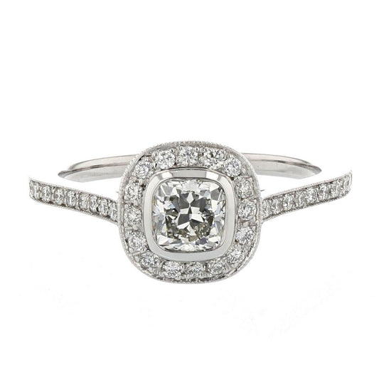 Kelly Cushion Cut Diamond Halo Engagement Ring - Davidson JewelsDiamond Engagement Ring