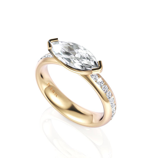 Marquise Diamond Engagement Ring Gemma - Davidson JewelsDiamond Engagement Ring18k yellowMarquise